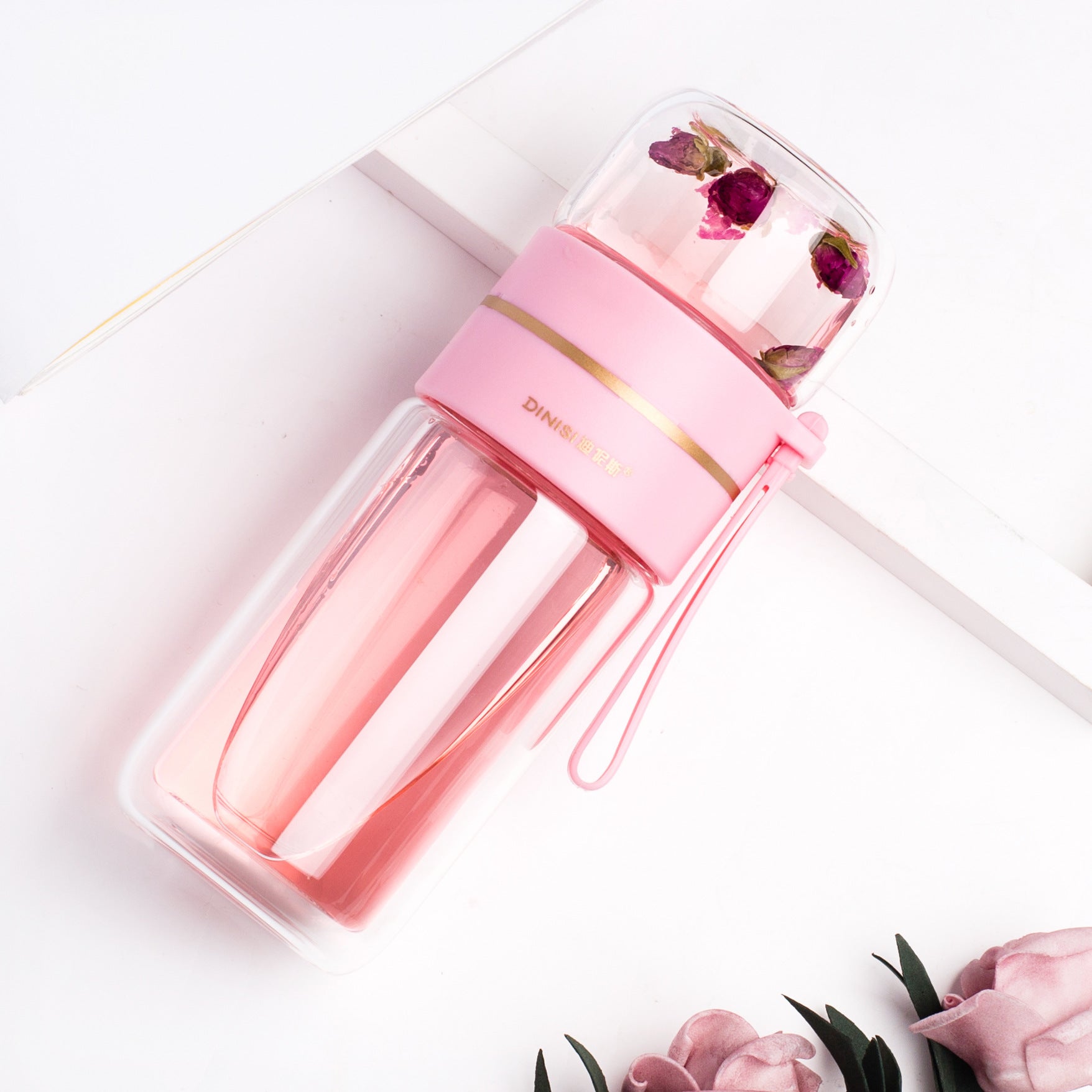Double-Walled Glass Tea Infuser Bottle