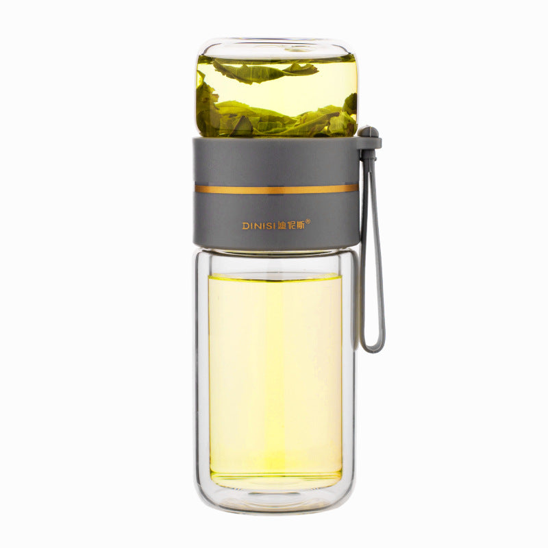 Double-Walled Glass Tea Infuser Bottle