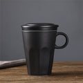 Japanese-Style Ceramic Mug with Lid, Filter & Tea Separation