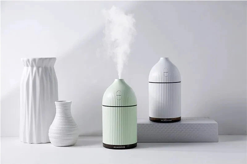 Aromatherapy USB Ultrasonic Humidifier & Essential Oil Diffuser with LED Light (300ml)