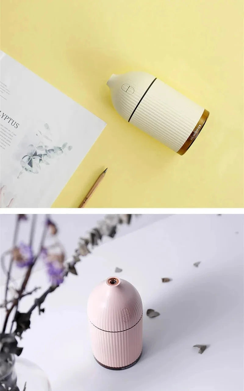 Aromatherapy USB Ultrasonic Humidifier & Essential Oil Diffuser with LED Light (300ml)