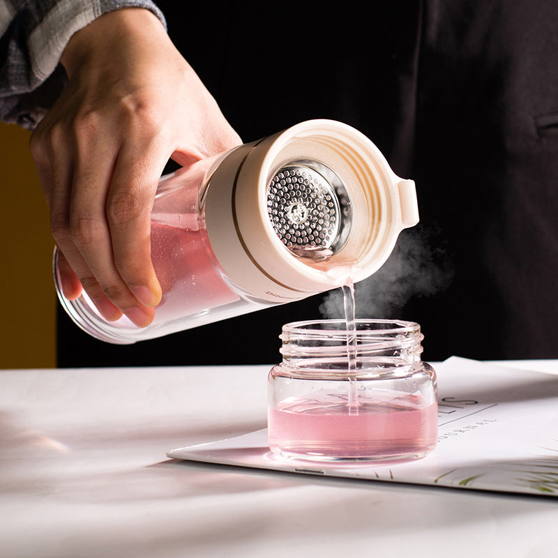 Double-Walled Glass Tea Infuser Bottle