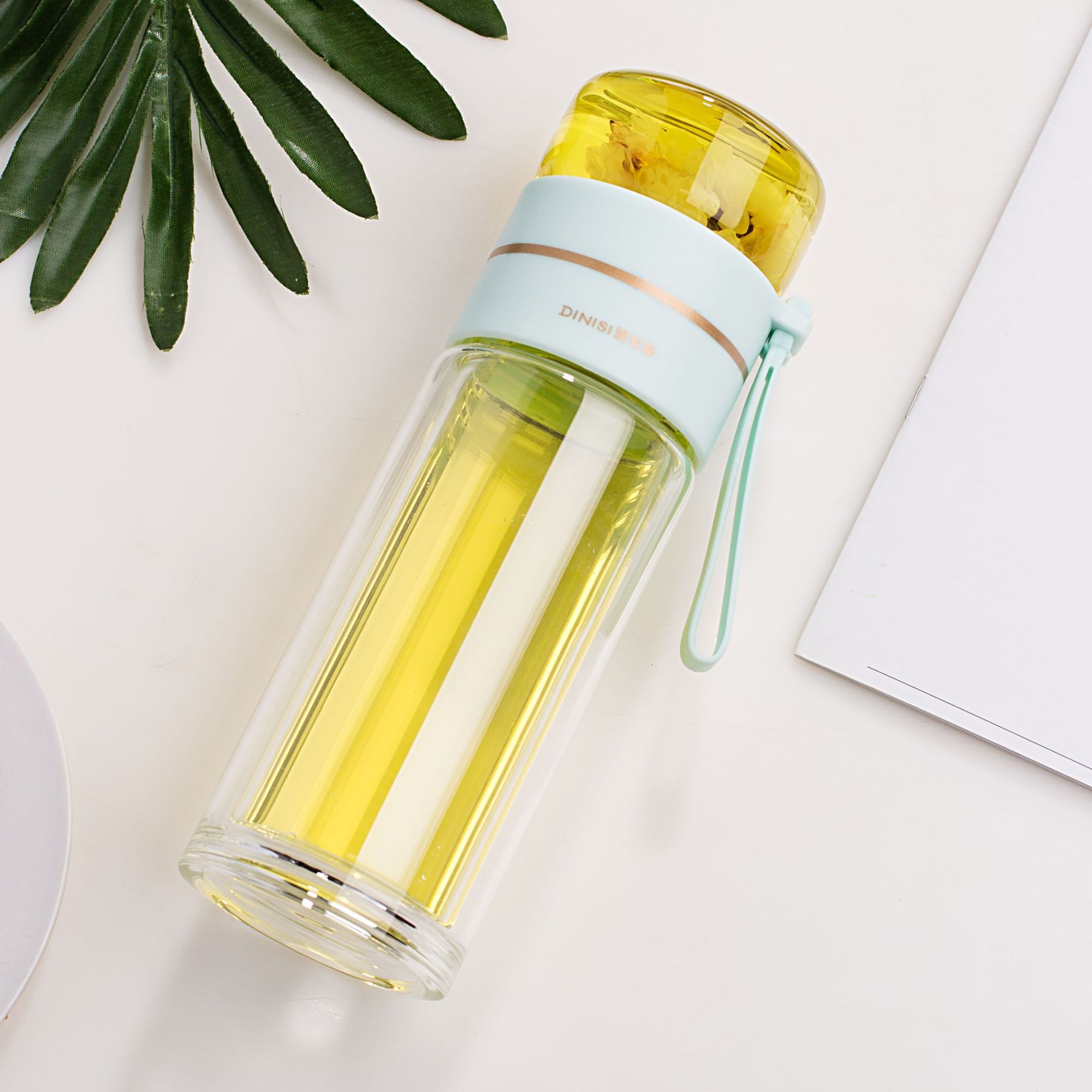 Double-Walled Glass Tea Infuser Bottle