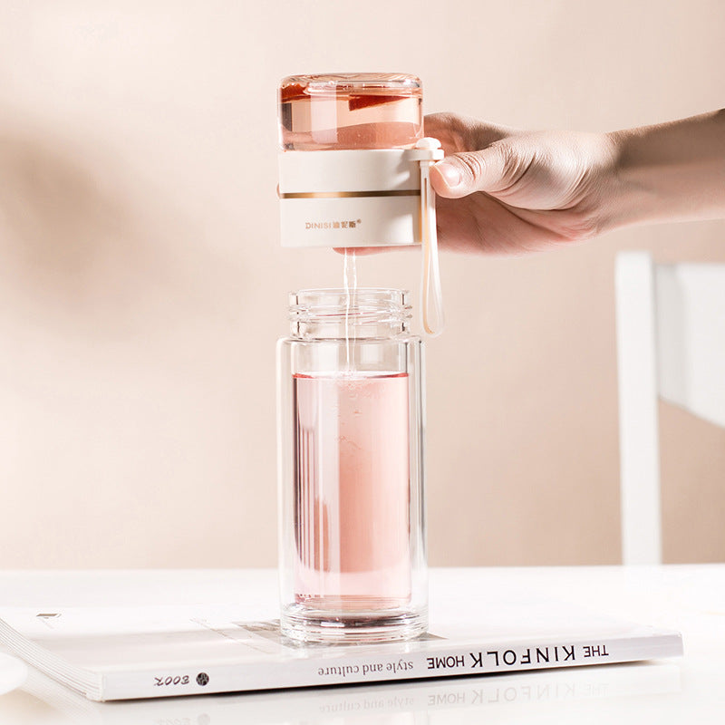 Double-Walled Glass Tea Infuser Bottle