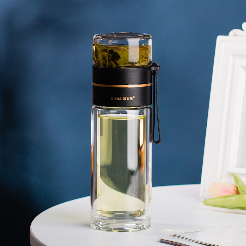 Double-Walled Glass Tea Infuser Bottle