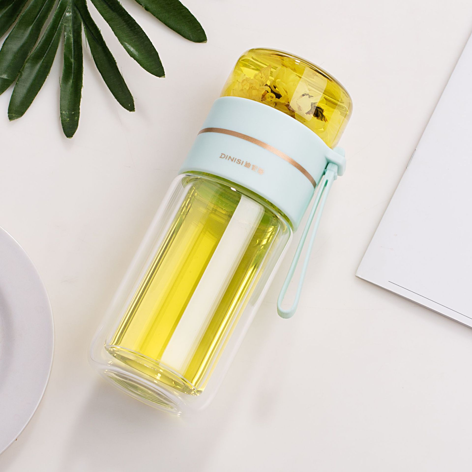 Double-Walled Glass Tea Infuser Bottle