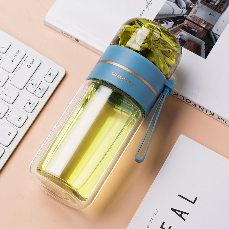 Double-Walled Glass Tea Infuser Bottle