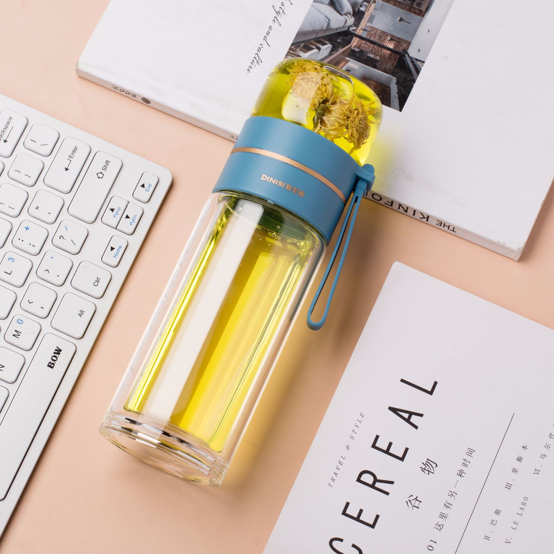 Double-Walled Glass Tea Infuser Bottle