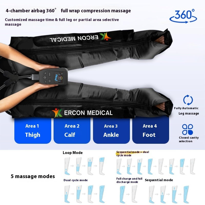Air Compression Leg Massager with Heat – Full-Leg Relief