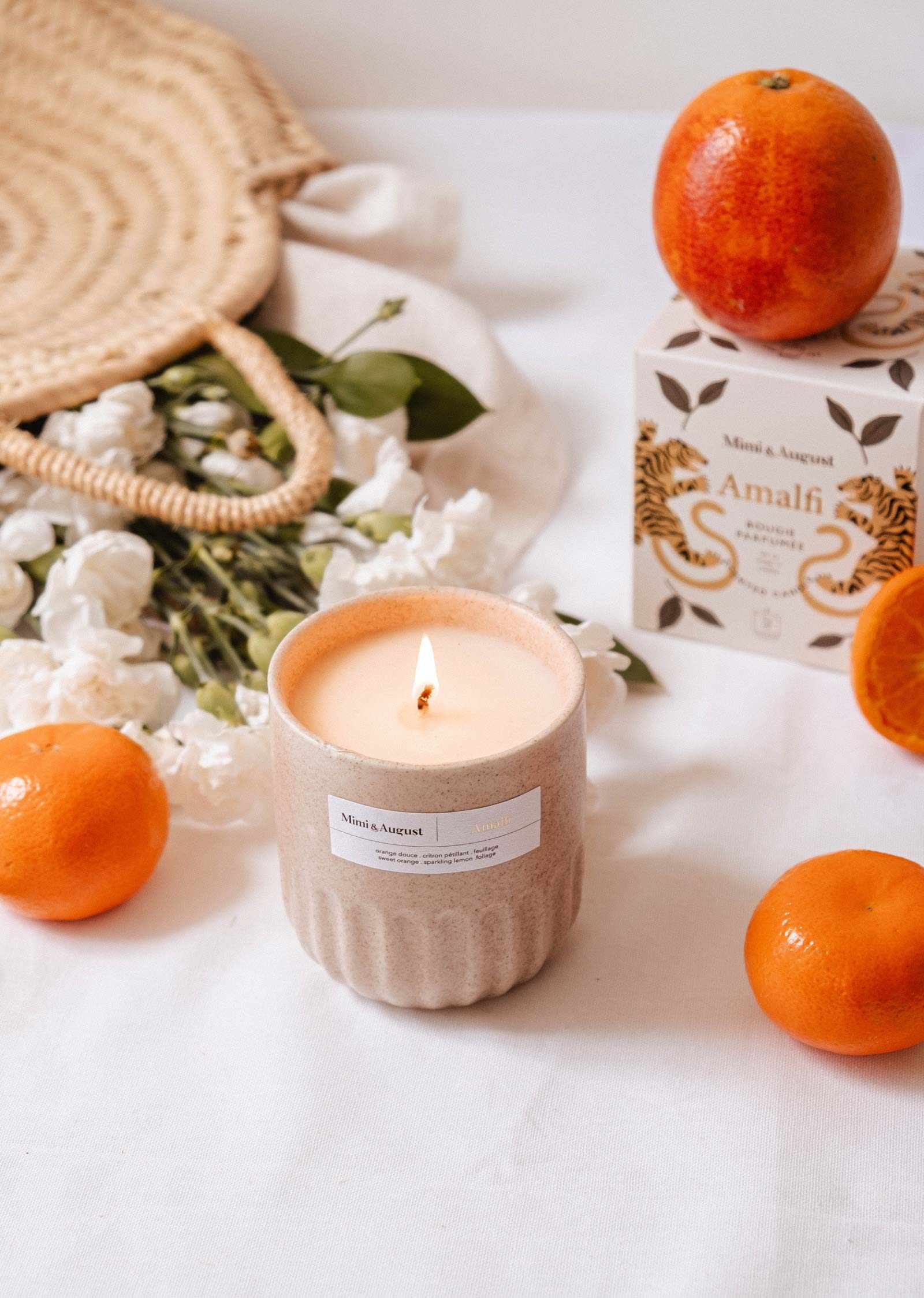 Amalfi Reusable Soy Candle – Sweet Orange, Lemon & Tropical Foliage | Mimi & August