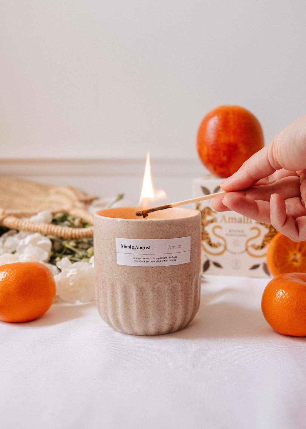 Amalfi Reusable Soy Candle – Sweet Orange, Lemon & Tropical Foliage | Mimi & August