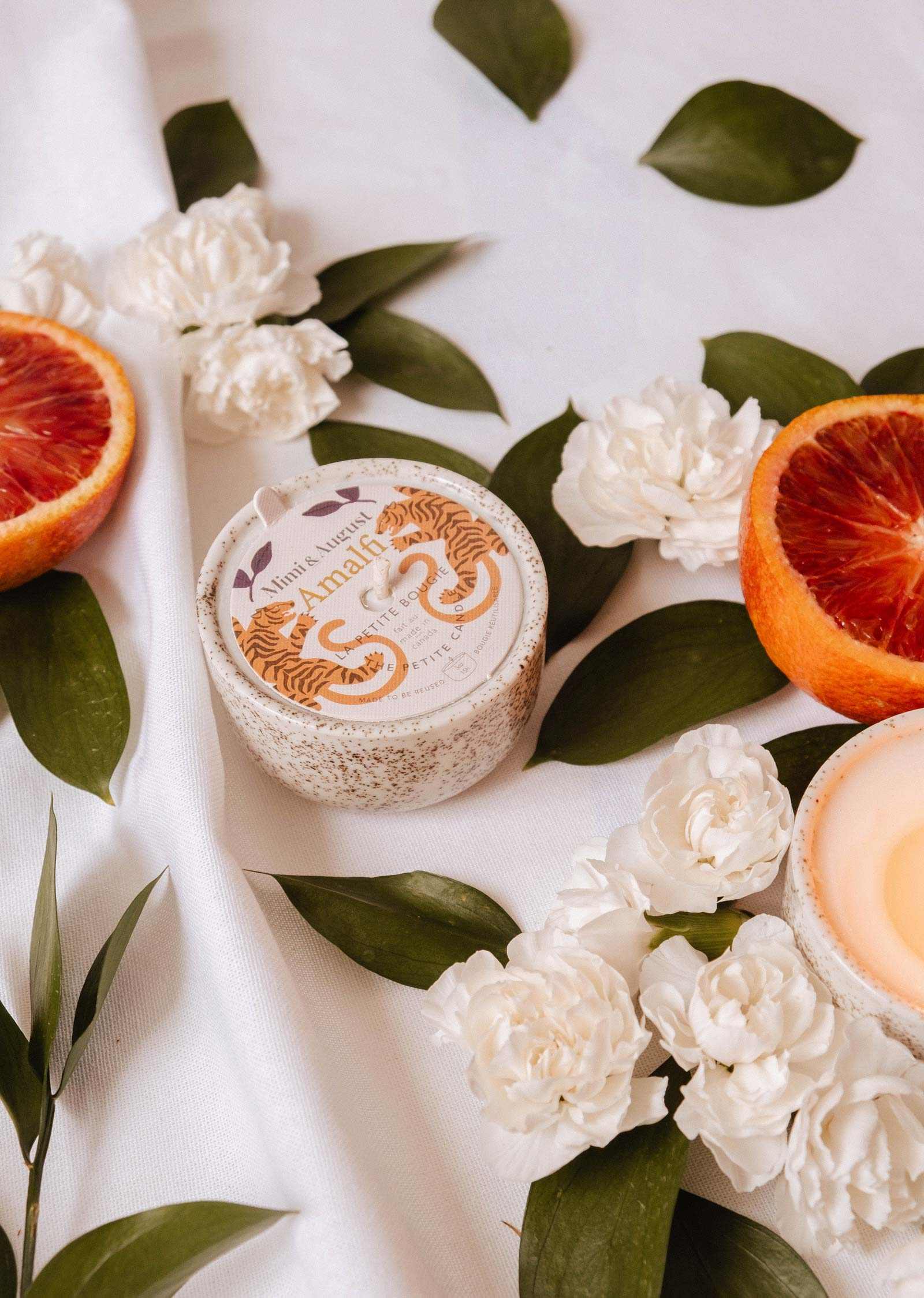 Amalfi Reusable Soy Candle – Sweet Orange, Lemon & Tropical Foliage | Mimi & August
