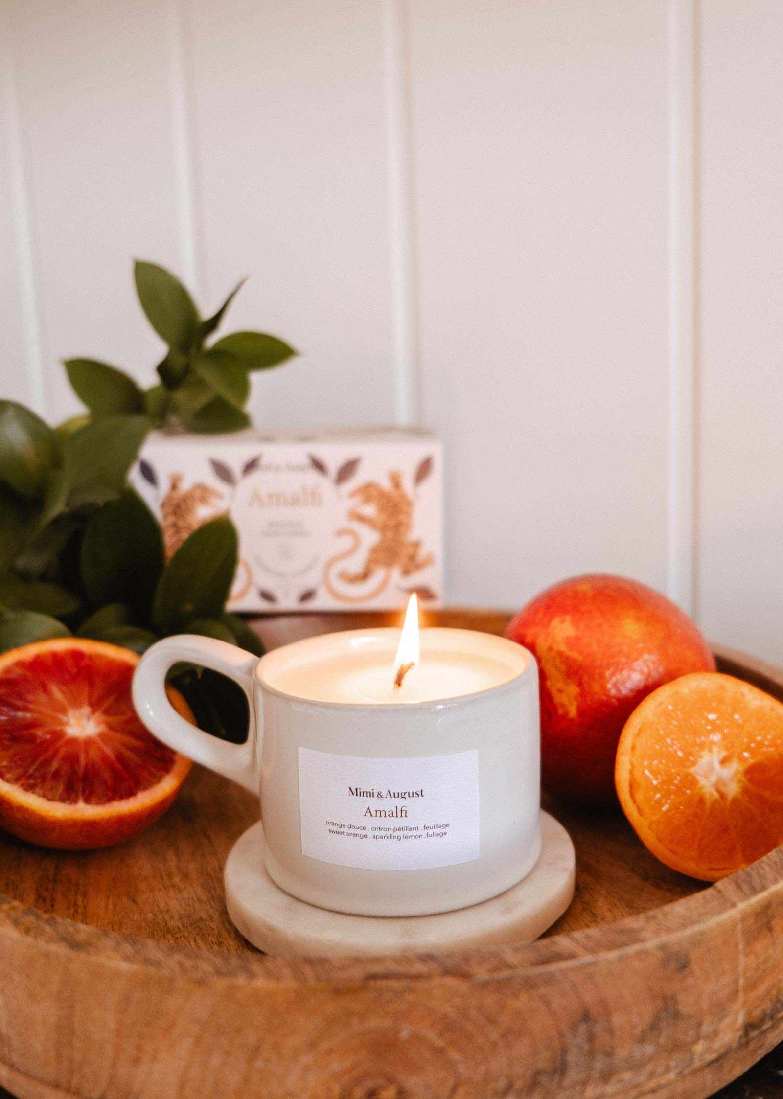 Amalfi Reusable Soy Candle – Sweet Orange, Lemon & Tropical Foliage | Mimi & August