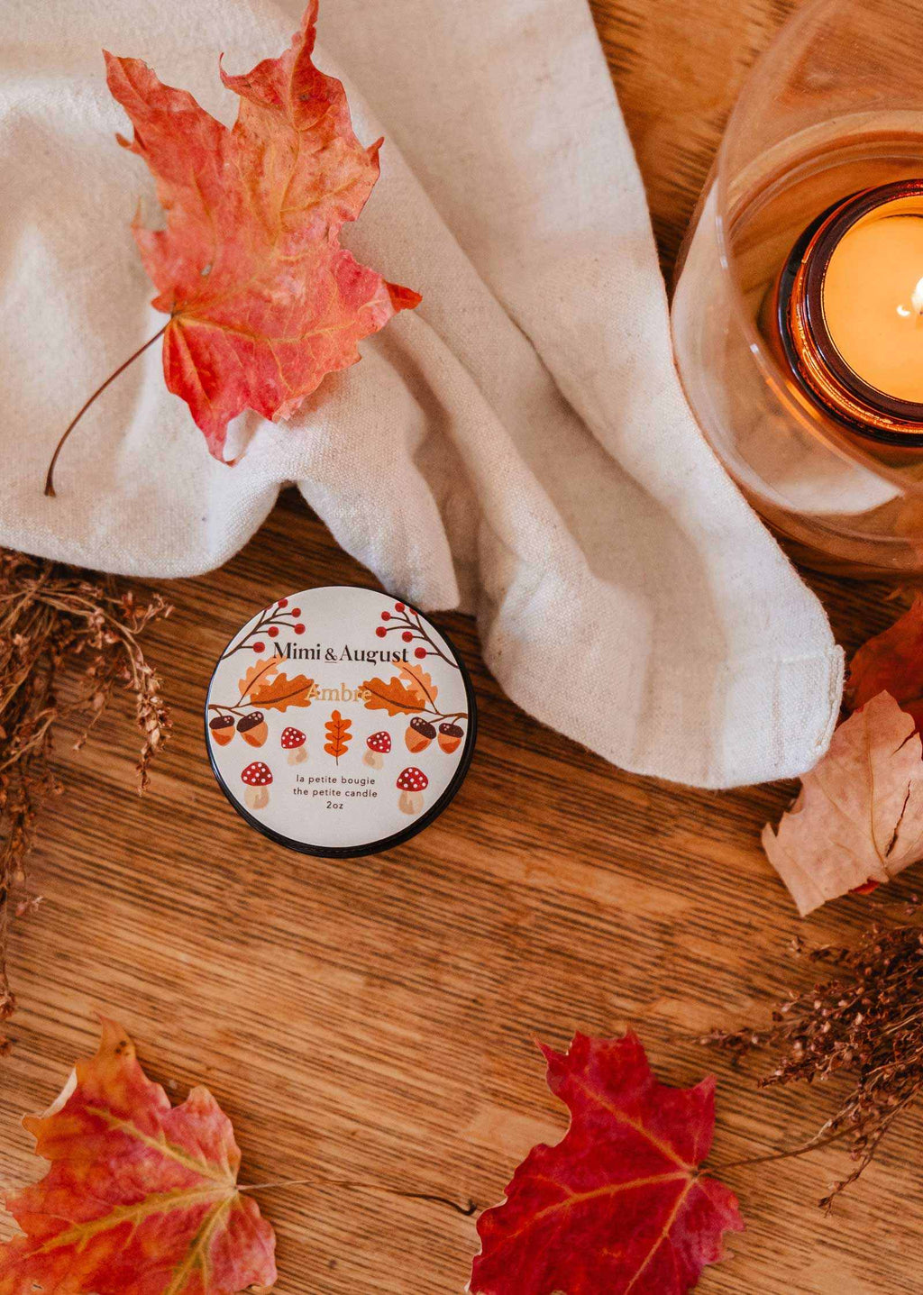 Ambre Reusable Soy Candle – Fig, Cedar & Musk | Mimi & August