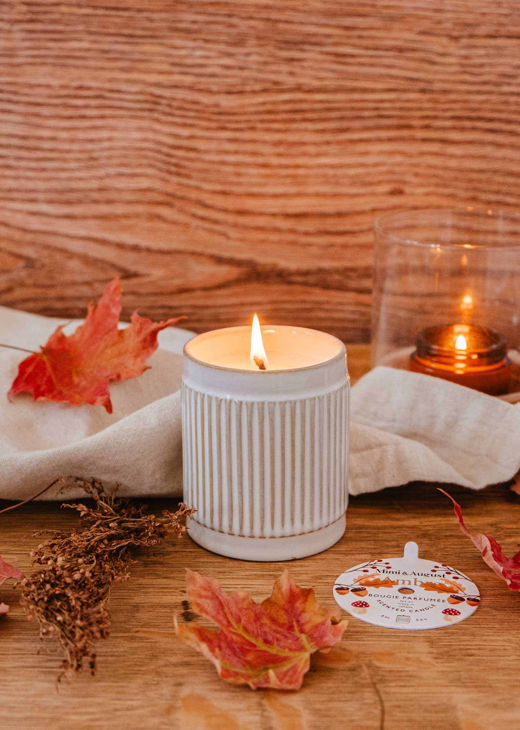 Ambre Reusable Soy Candle – Fig, Cedar & Musk | Mimi & August