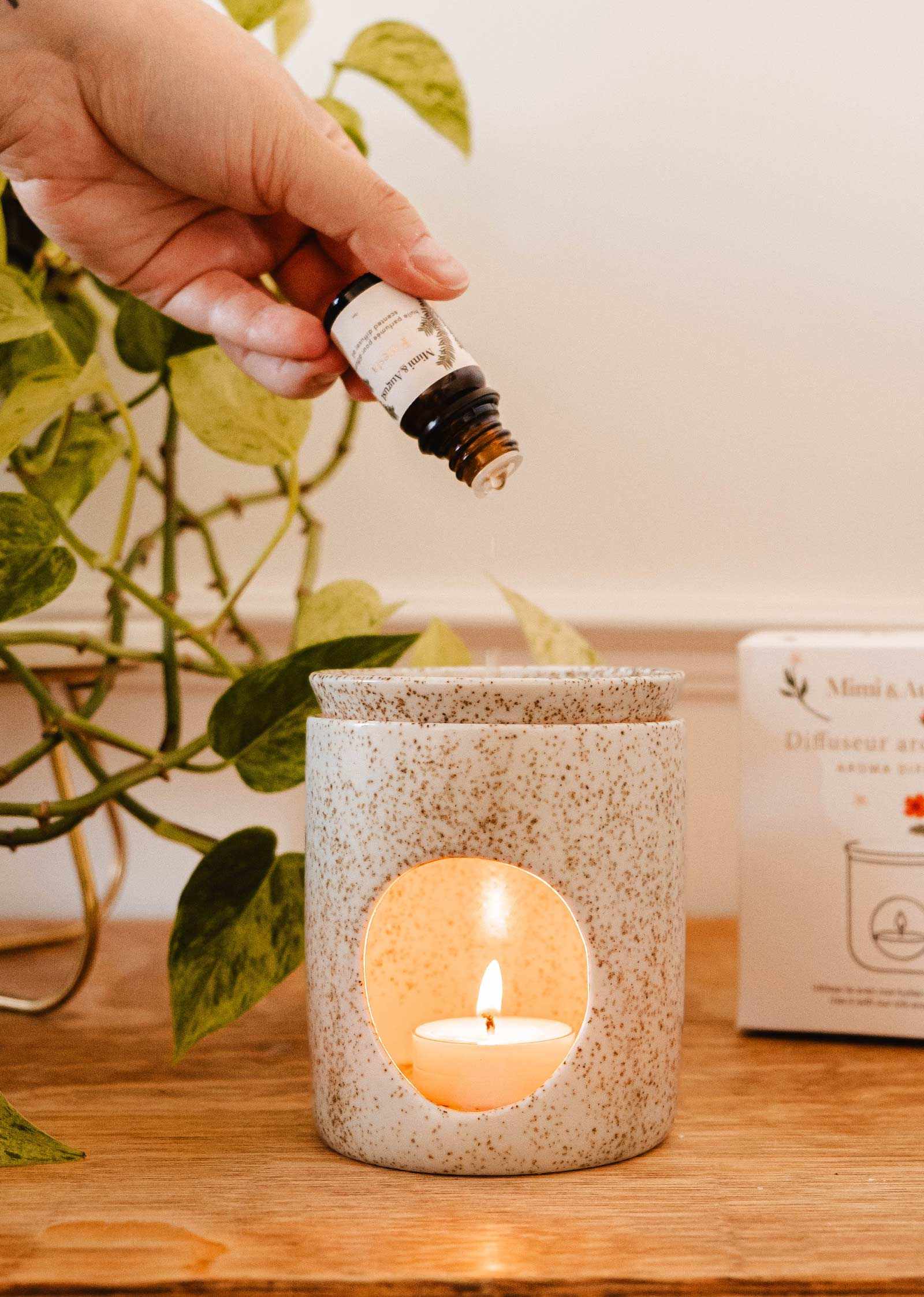 Aromatic Ceramic Diffuser – Tealight Wax Melt & Oil Warmer | Mimi & August