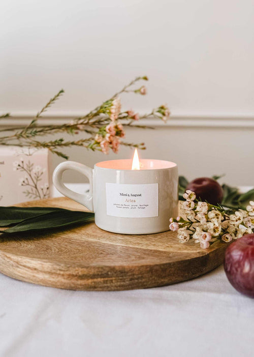 Artea Reusable Soy Candle – Flower Petals, Plum & Foliage | Mimi & August