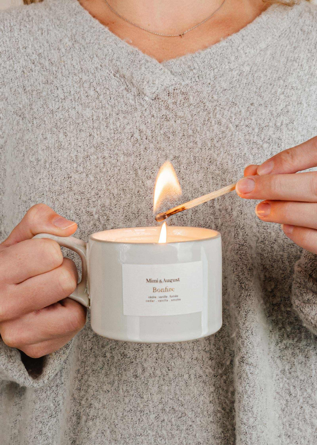 Bonfire Reusable Soy Candle – Cedar, Vanilla & Smoke | Mimi & August