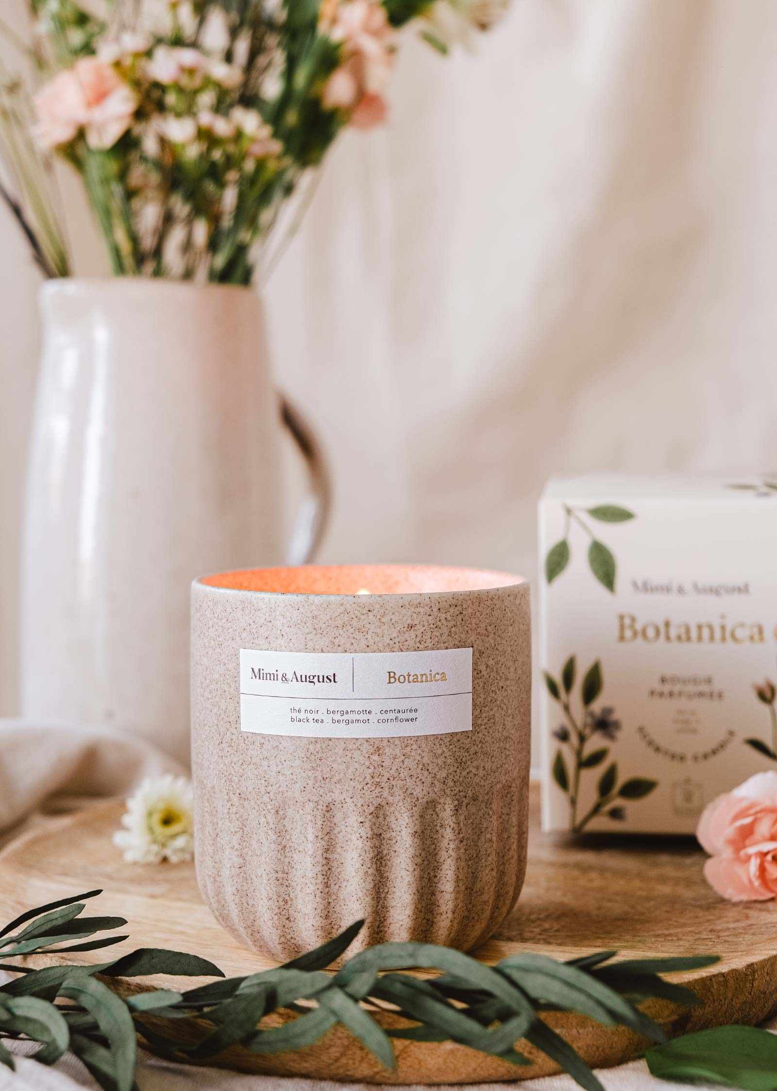Botanica Reusable Soy Candle – Black Tea, Bergamot & Cornflower | Mimi & August