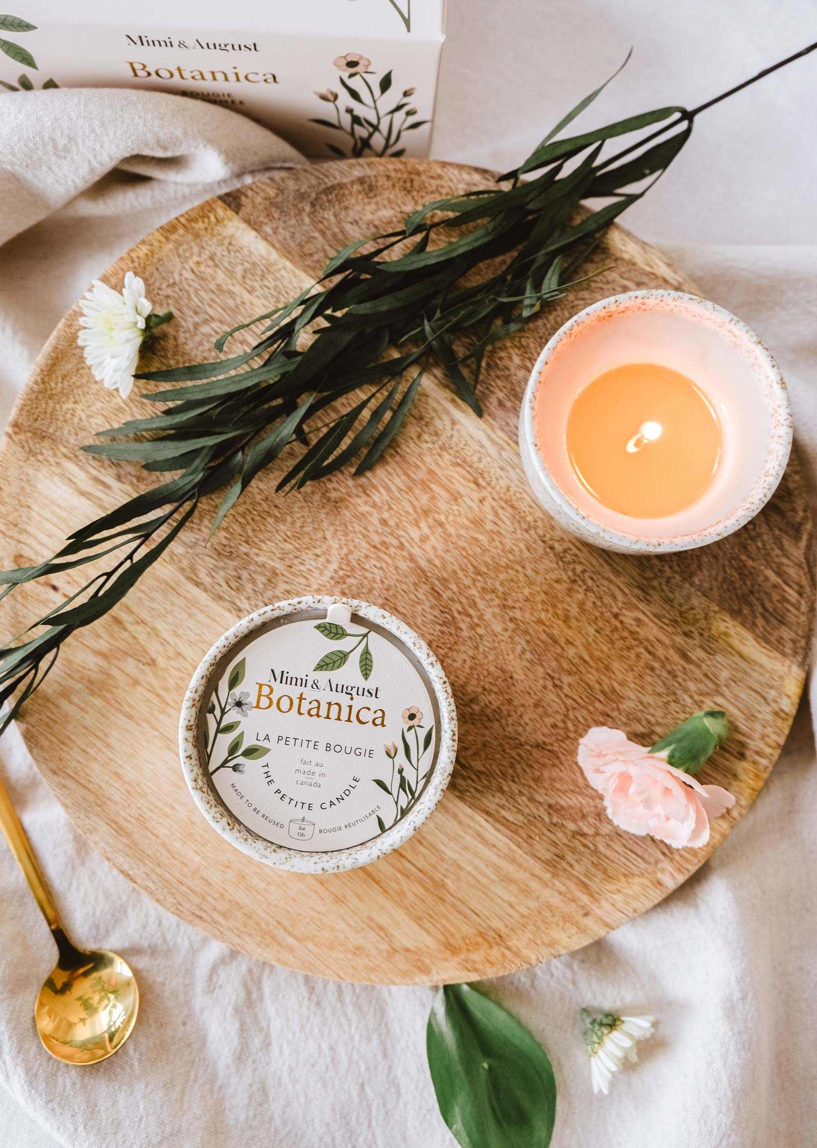 Botanica Reusable Soy Candle – Black Tea, Bergamot & Cornflower | Mimi & August