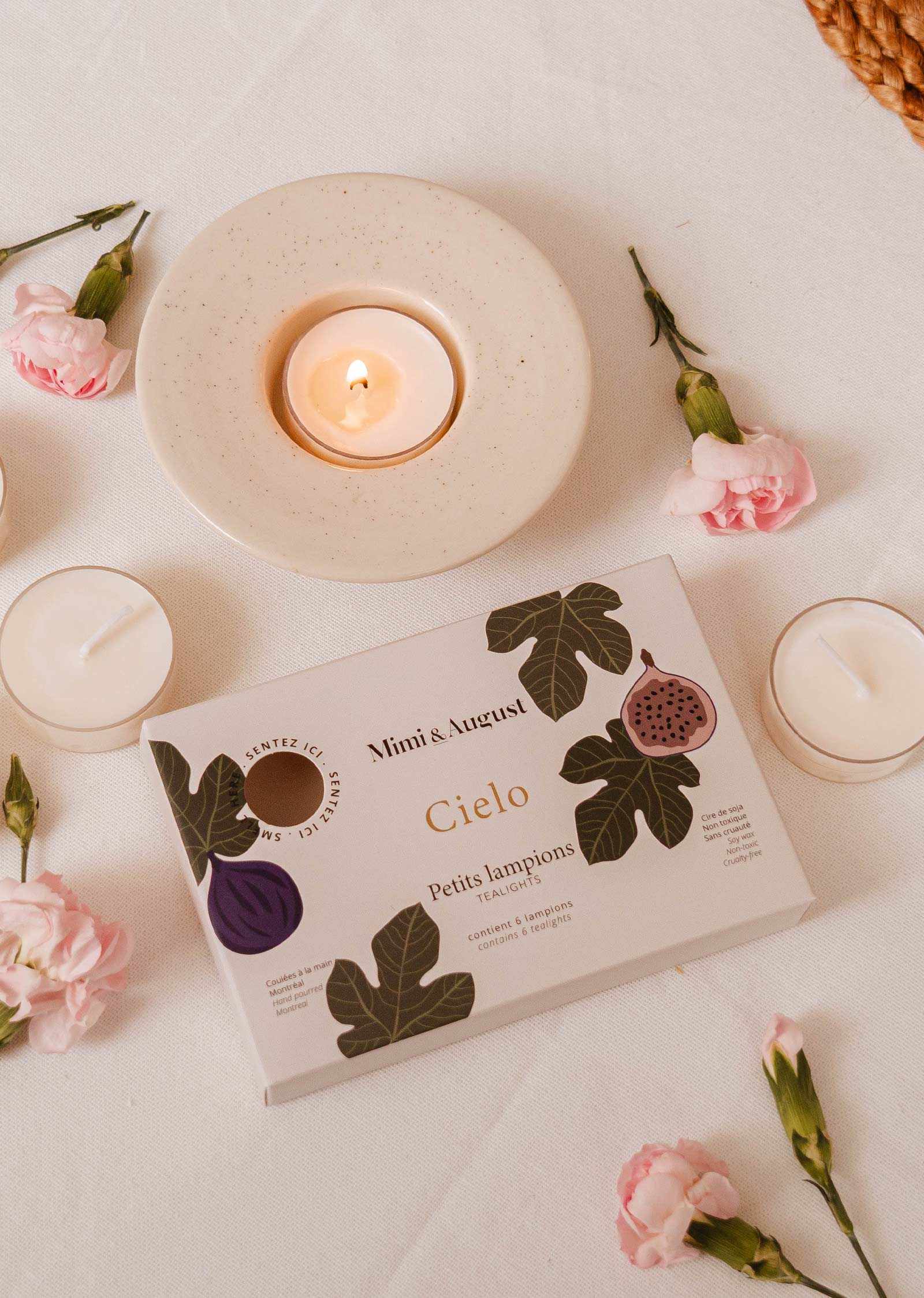 Cielo Tealight Candle Set – Fig, Cassis & Amber | Mimi & August