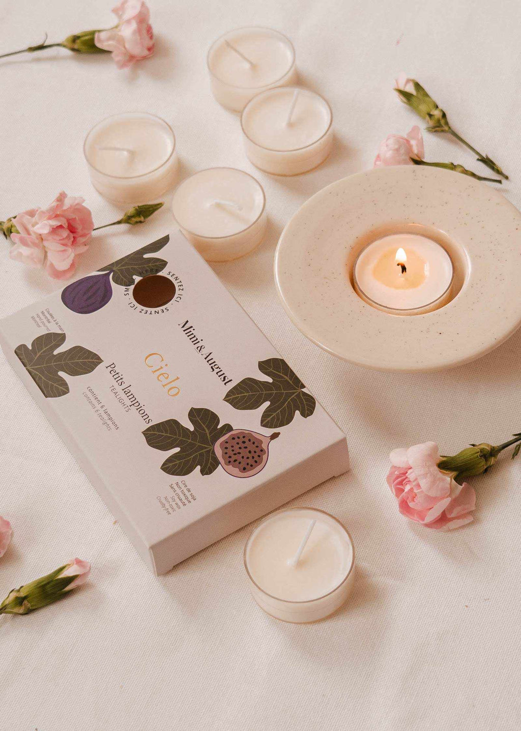 Cielo Tealight Candle Set – Fig, Cassis & Amber | Mimi & August