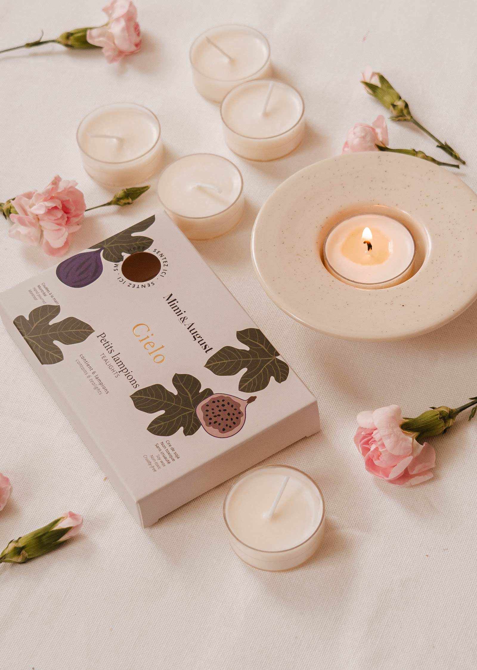 Cielo Tealight Candle Set – Fig, Cassis & Amber | Mimi & August
