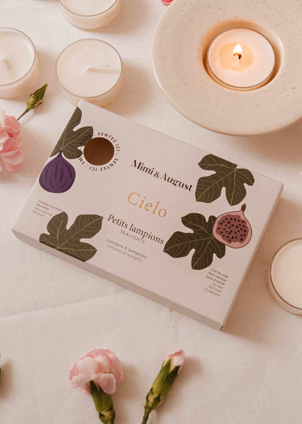 Cielo Tealight Candle Set – Fig, Cassis & Amber | Mimi & August