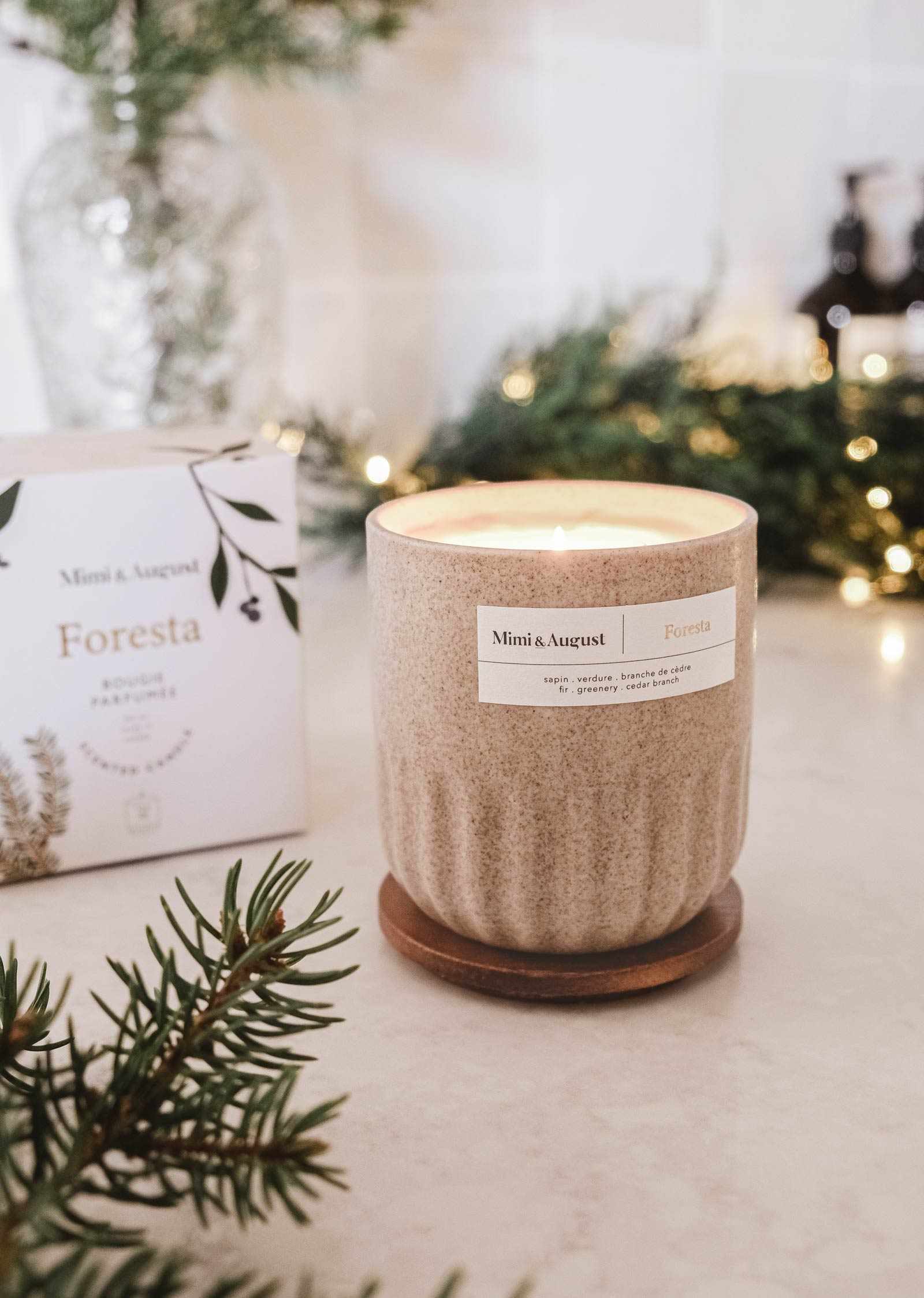 Foresta Reusable Soy Candle – Fresh Forest & Fir Tree | Mimi & August