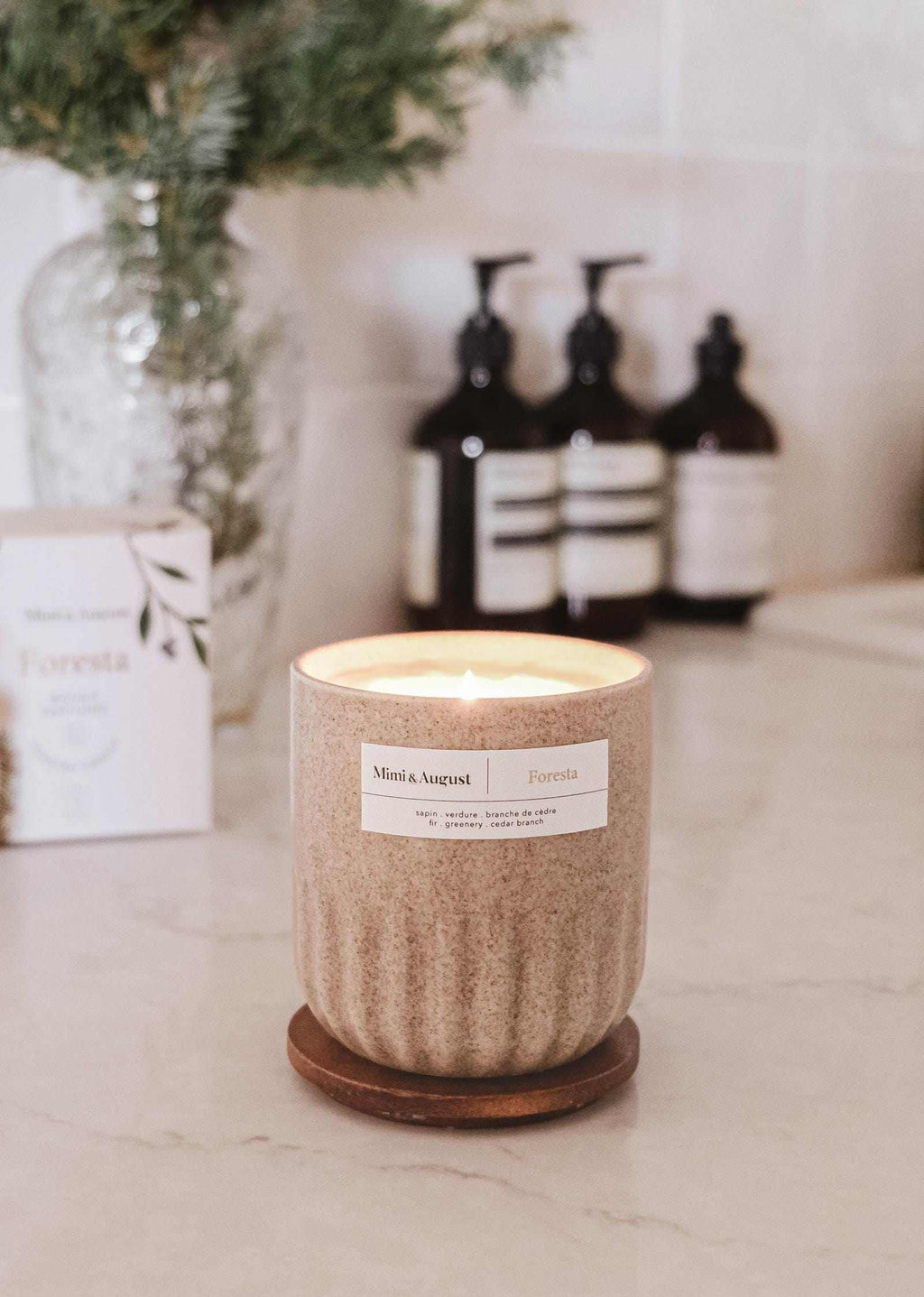 Foresta Reusable Soy Candle – Fresh Forest & Fir Tree | Mimi & August