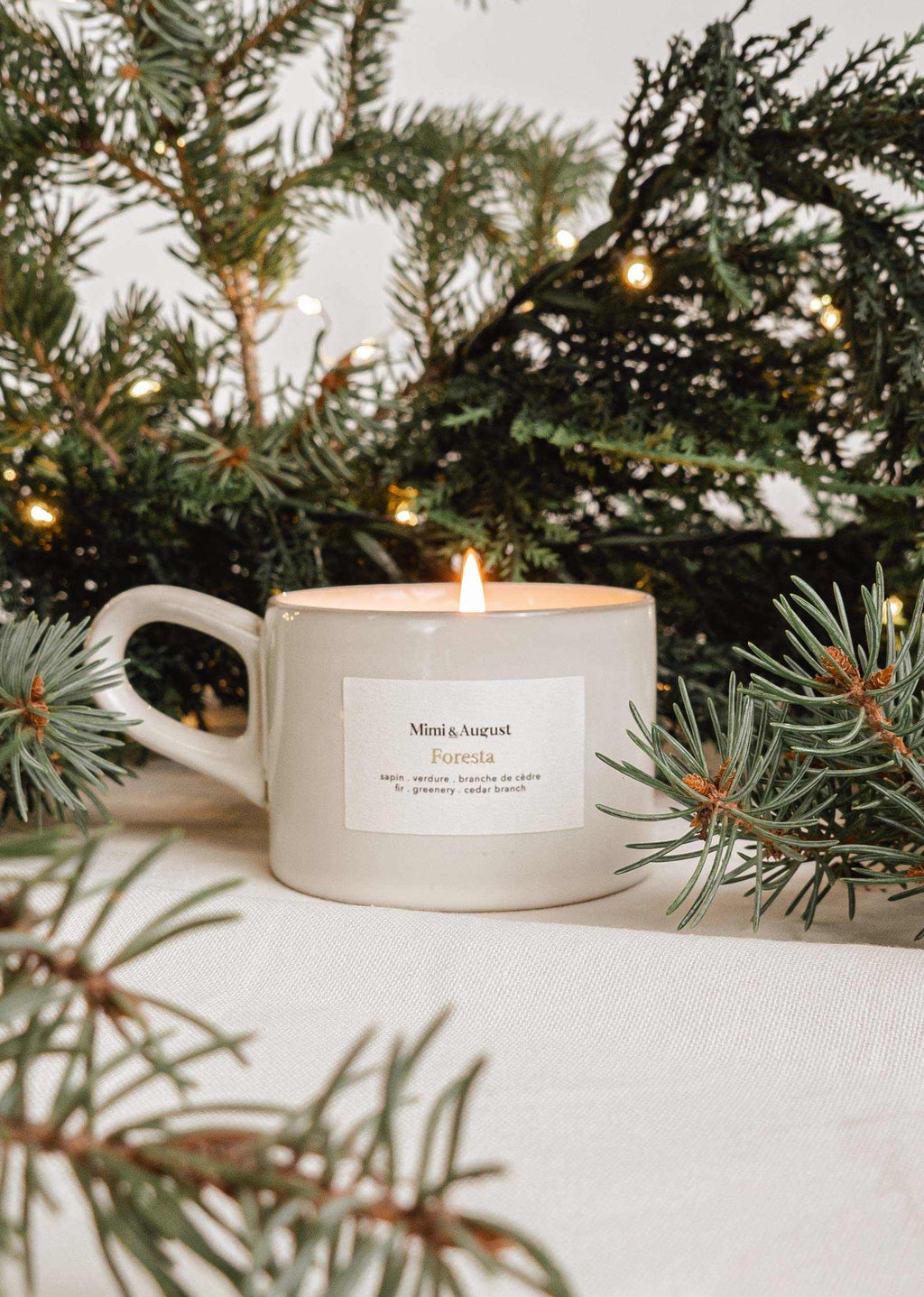 Foresta Reusable Soy Candle – Fresh Forest & Fir Tree | Mimi & August