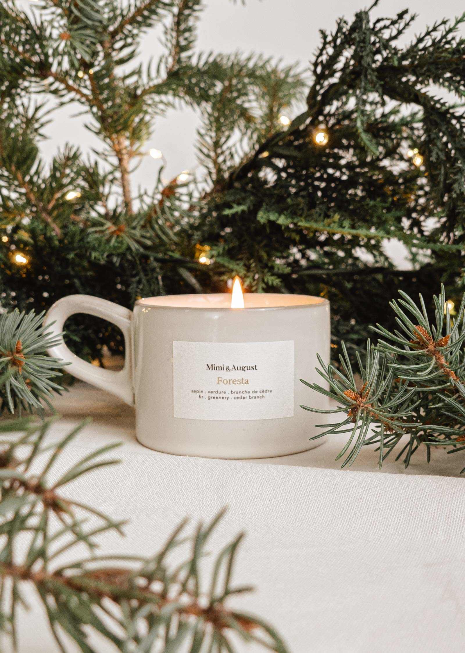 Foresta Reusable Soy Candle – Fresh Forest & Fir Tree | Mimi & August