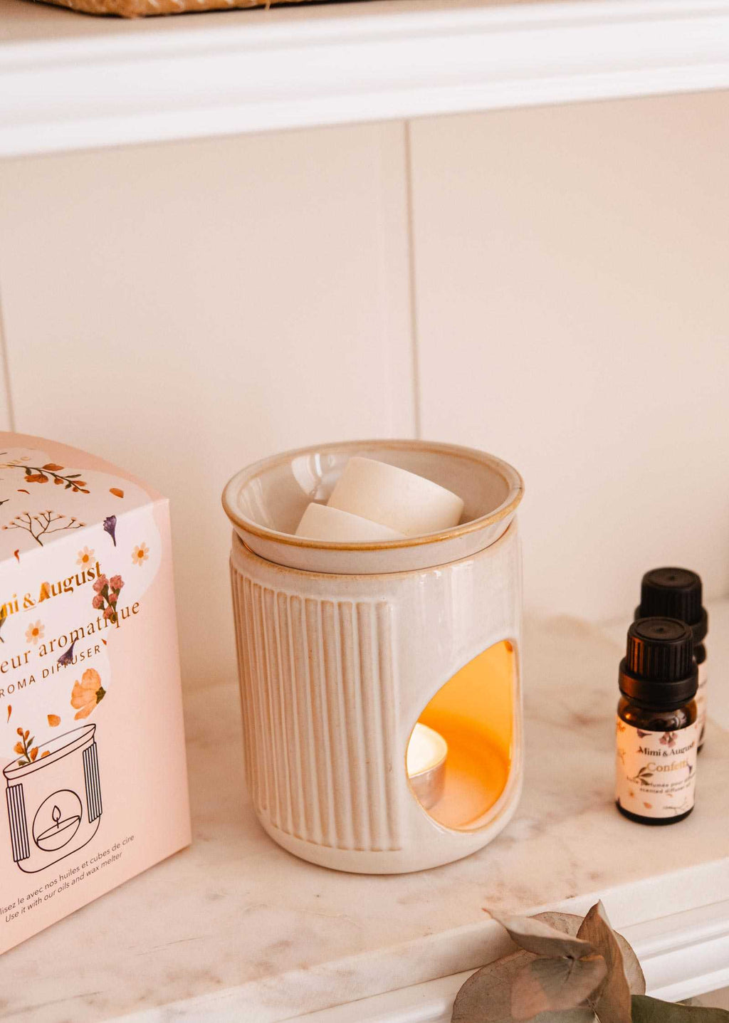 Lueur Aromatic Ceramic Diffuser – Tealight Wax Melt & Oil Warmer | Mimi & August
