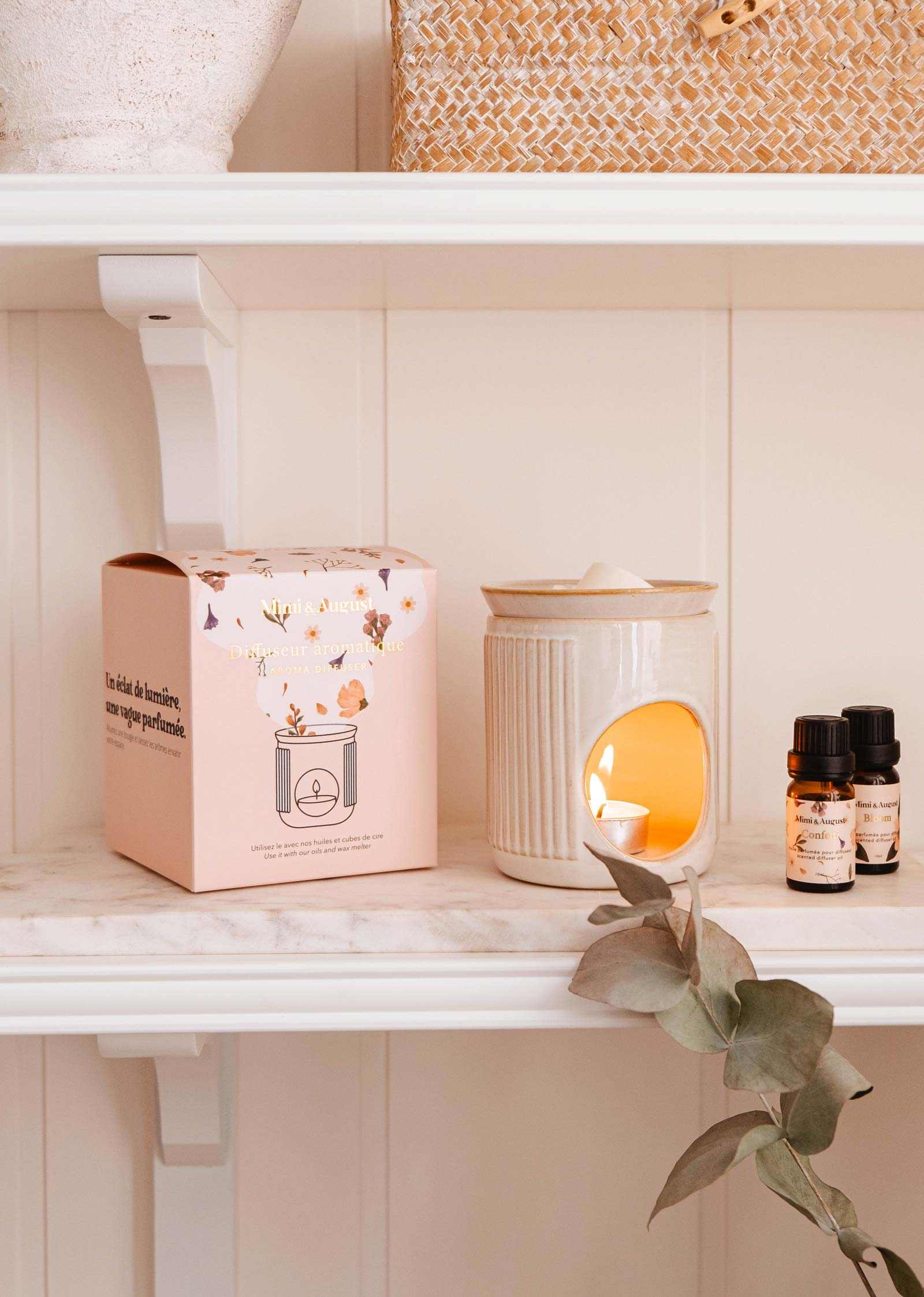 Lueur Aromatic Ceramic Diffuser – Tealight Wax Melt & Oil Warmer | Mimi & August