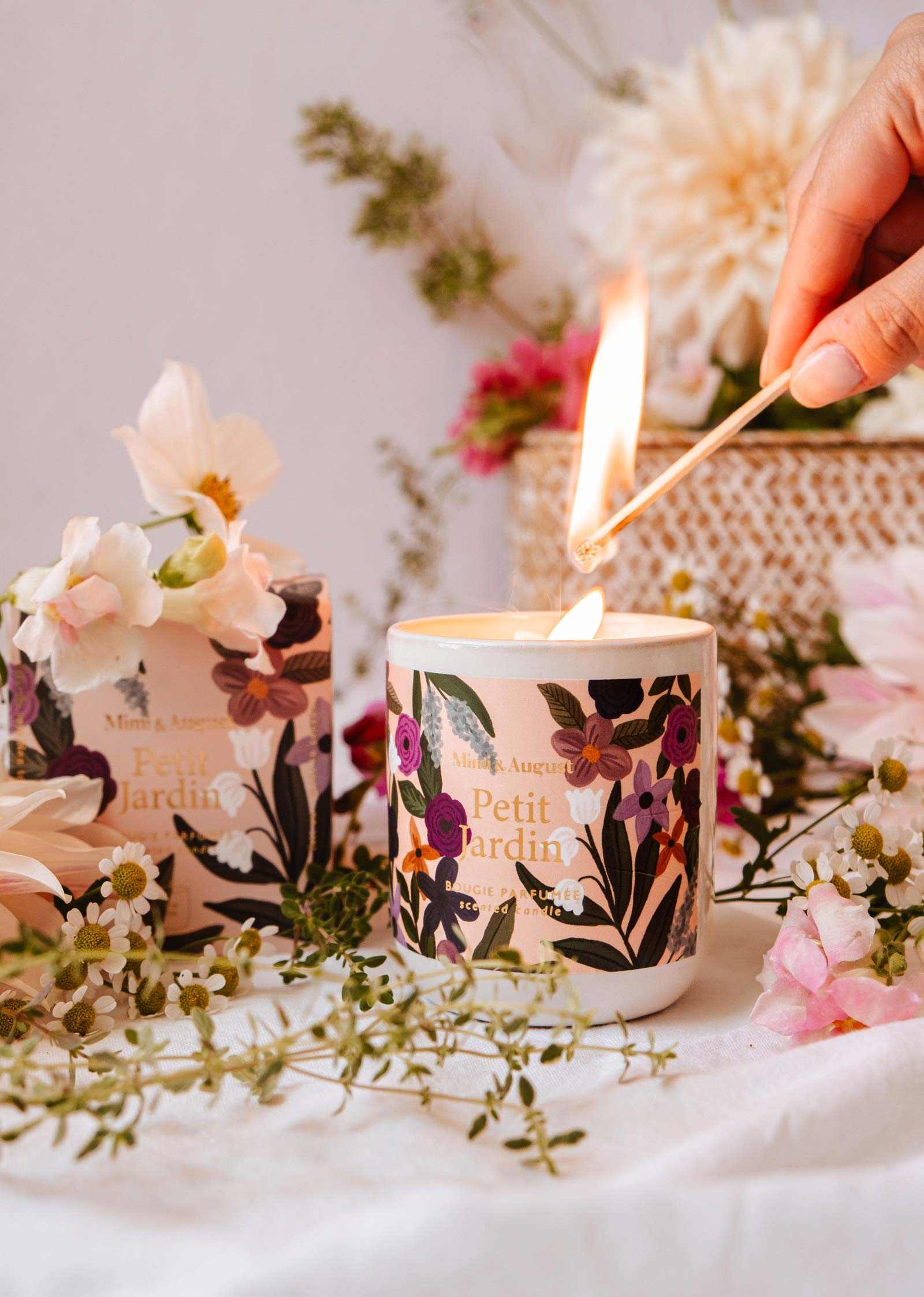 Petit Jardin Reusable Soy Candle – Bergamot, Citrus & Lily | Mimi & August
