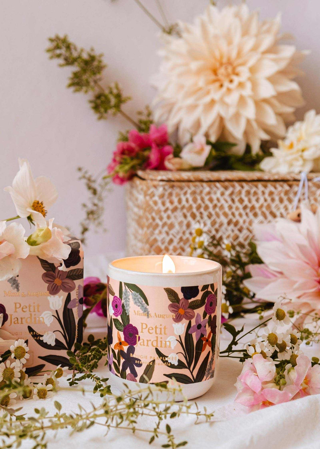 Petit Jardin Reusable Soy Candle – Bergamot, Citrus & Lily | Mimi & August