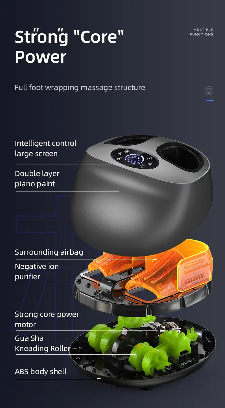 Luxury 6D Airbag Foot Massager with Heat & Remote Control