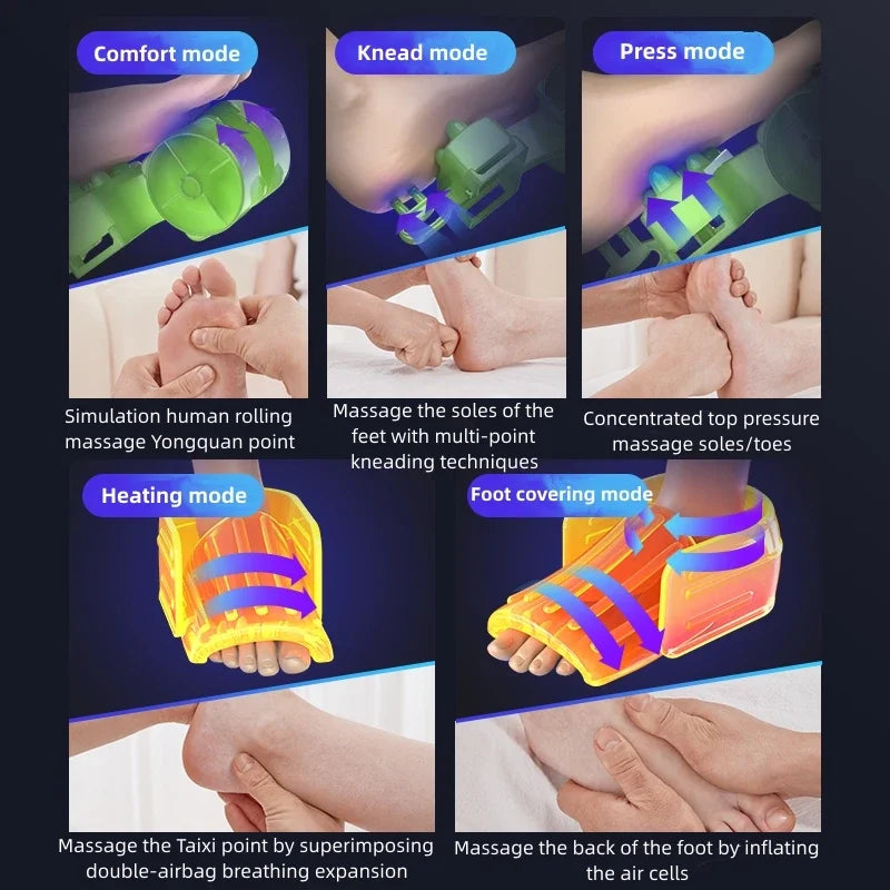 Luxury 6D Airbag Foot Massager with Heat & Remote Control
