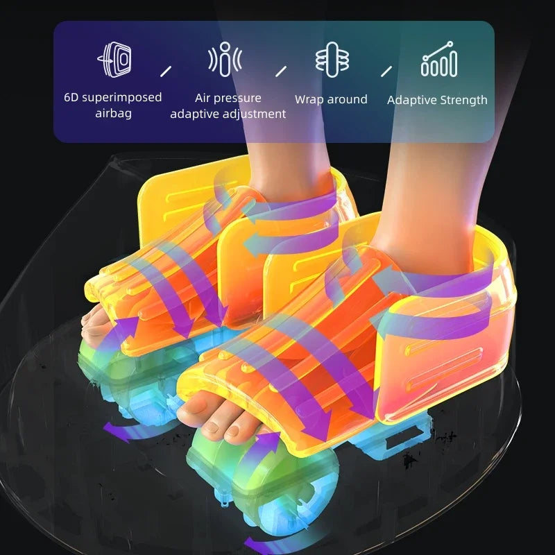 Luxury 6D Airbag Foot Massager with Heat & Remote Control