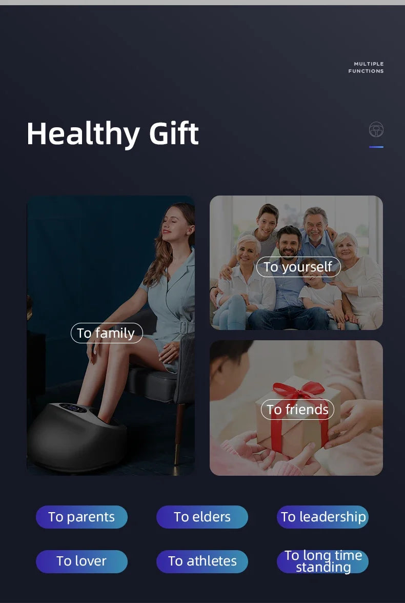 Luxury 6D Airbag Foot Massager with Heat & Remote Control
