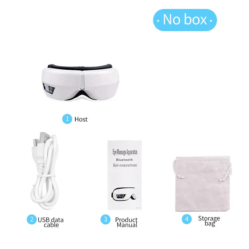 Masseur Oculaire Intelligent 6D Vibration Coussin d'Air Instrument de Soin des Yeux Compresse Chaude Musique Bluetooth Lunettes de Massage Oculaire Anti-Fatigue