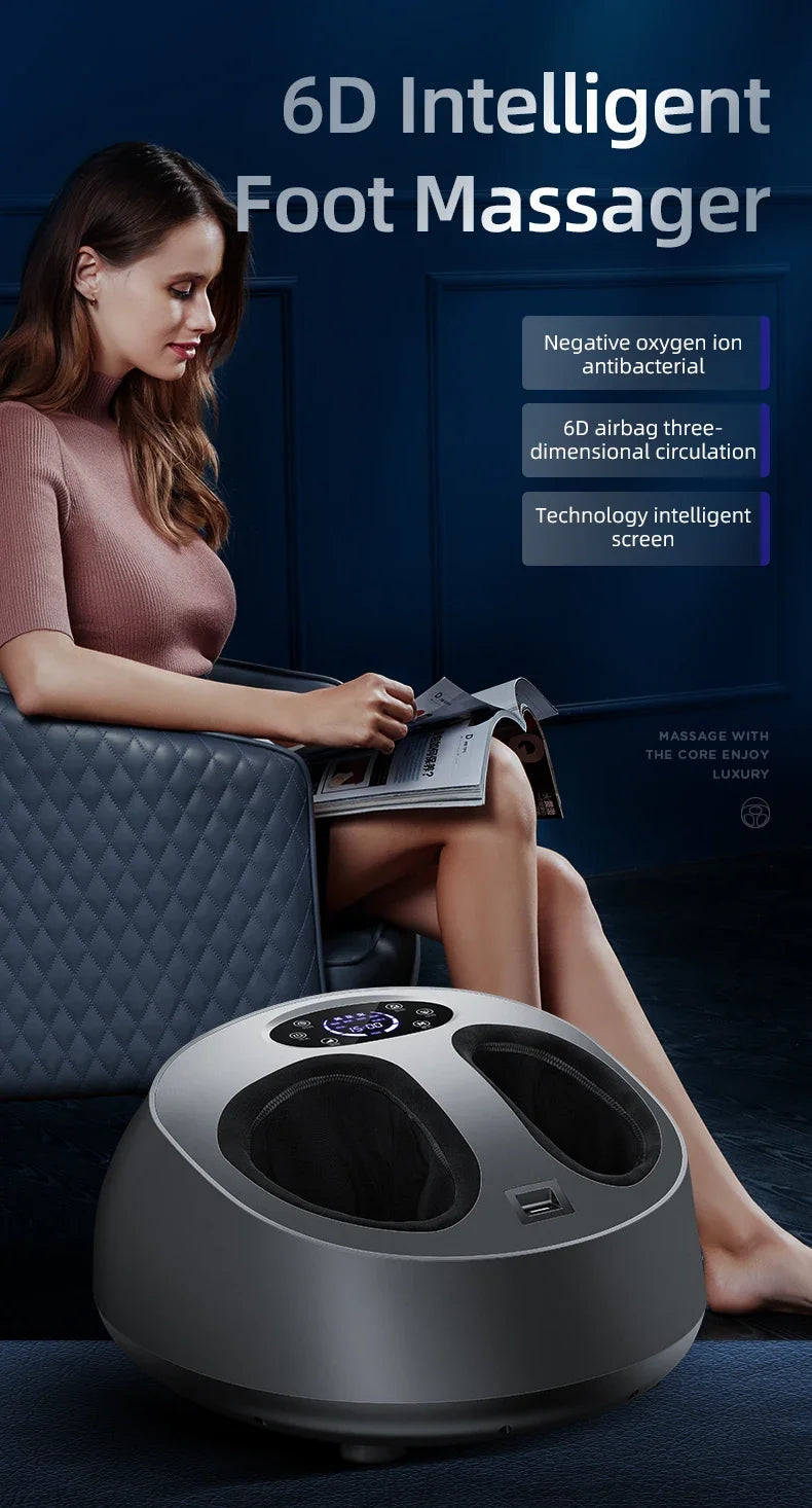 Luxury 6D Airbag Foot Massager with Heat & Remote Control