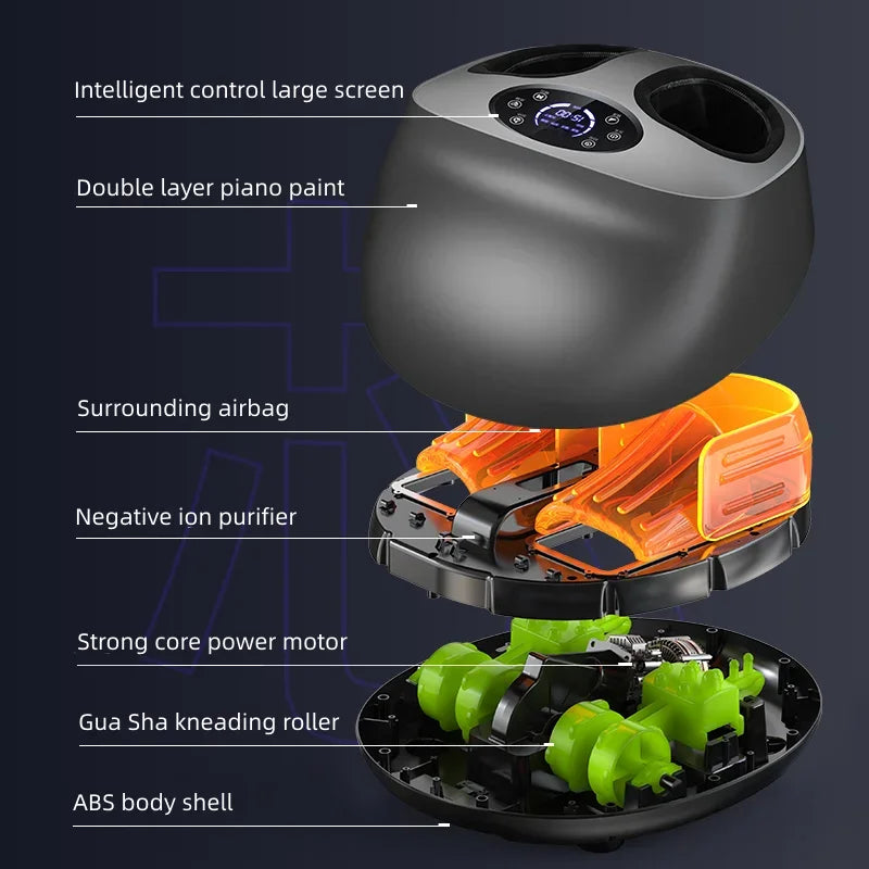 Luxury 6D Airbag Foot Massager with Heat & Remote Control