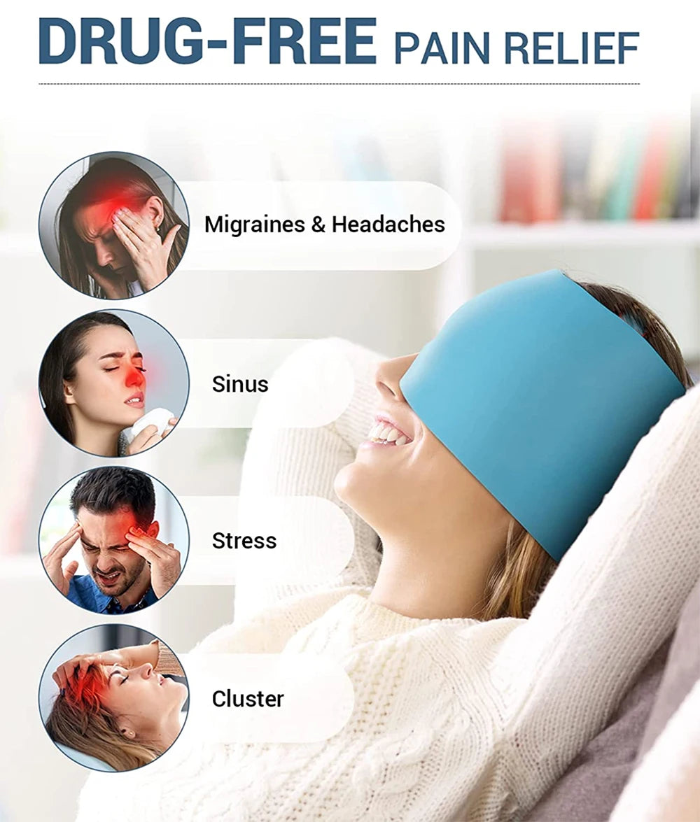 Migraine & Headache Relief Gel Cap | Hot & Cold Therapy 360° Coverage