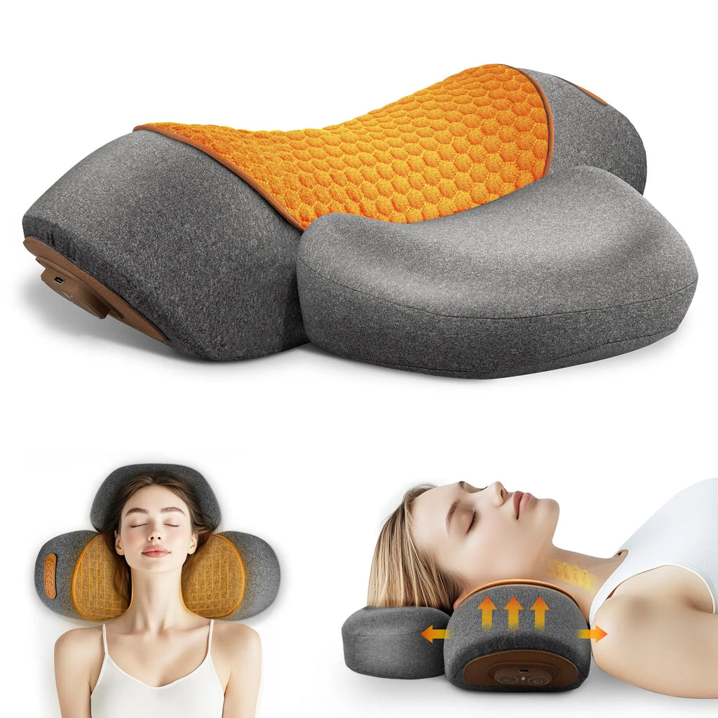 Oreiller de massage cervical | Compresse chaude et soulagement de la traction