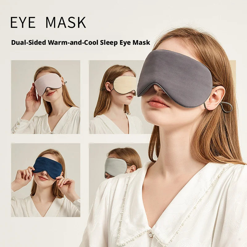 Masque de nuit en soie glacée | Masque bloquant la lumière, respirant et double-face chaud et froid