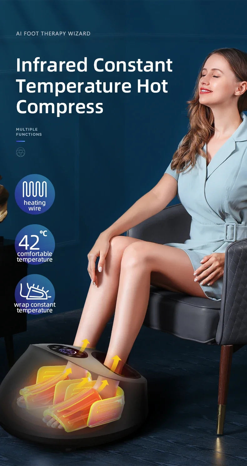 Luxury 6D Airbag Foot Massager with Heat & Remote Control
