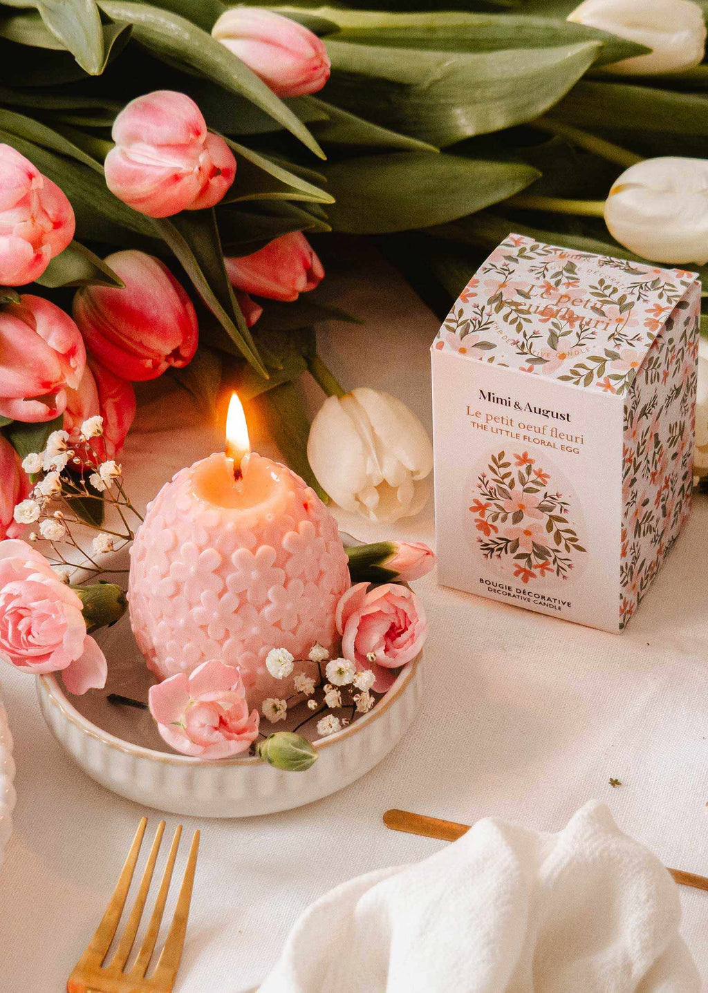 The Little Floral Egg – Decorative Soy Candle | Neroli, Rose & Amber | Mimi & August