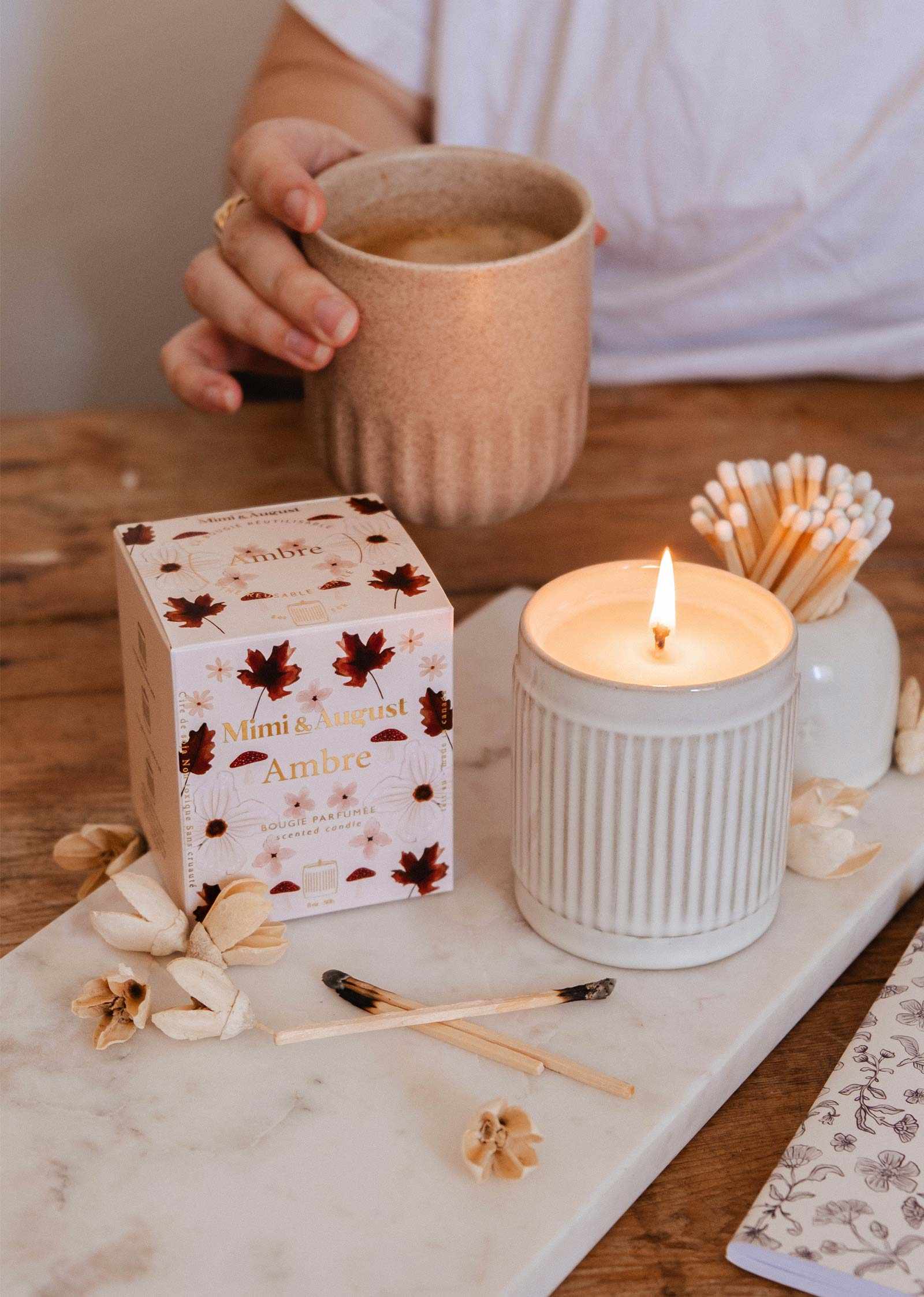 Ambre Reusable Soy Candle – Fig, Cedar & Musk | Mimi & August