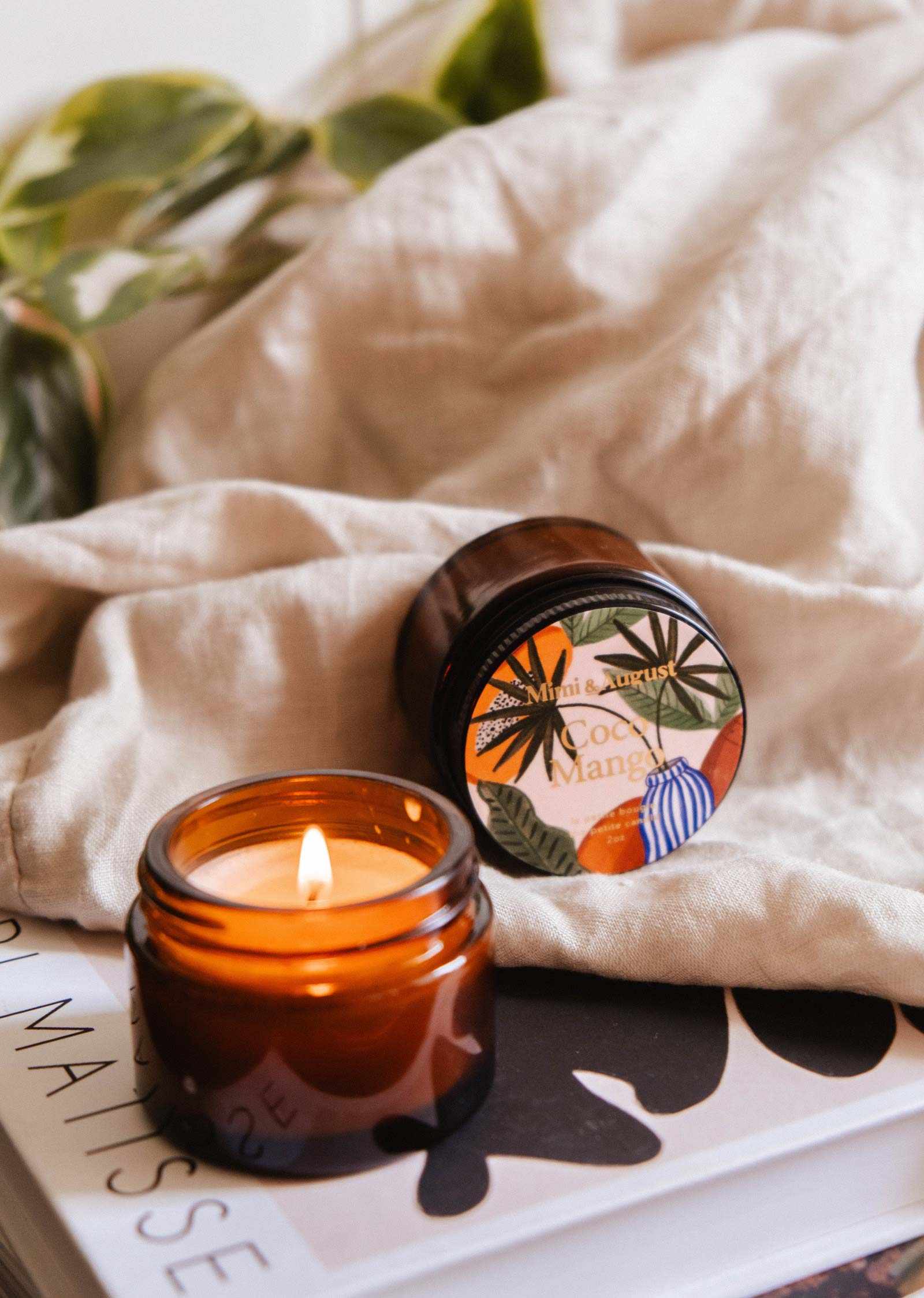 Coco Mango Soy Candle – Tropical Coconut & Mango 2 oz | Mimi & August